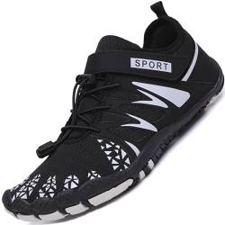 Sixspace Barfußschuhe Herren Damen Fitnessschuhe Sport Traillaufschuhe Minimalistische Barfuss Schuhe Atmungsaktive Kletterschuhe rutschfeste Badeschuhe(Schwarz,38 EU) von Sixspace