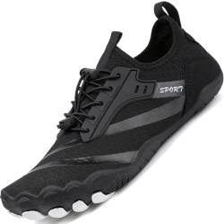 Sixspace Barfußschuhe Herren Damen Fitnessschuhe Sport Traillaufschuhe Minimalistische Barfuss Schuhe Atmungsaktive Kletterschuhe rutschfeste Badeschuhe(Schwarz,40 EU) von Sixspace