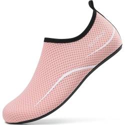 Sixspace Damen Badeschuhe Wasserschuhe Schwimmschuhe Männer Frauen Strandschuhe Barfußschuhe für Strand,Pool,Meer,Wassersport,Tauchen,Surfen,Aqua Cycling(Pink 46 EU) von Sixspace