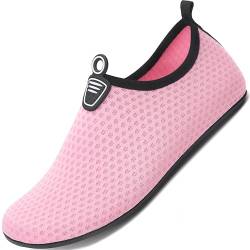 Sixspace Damen Herren Badeschuhe Wasserschuhe Schwimmschuhe Männer Frauen Strandschuhe Aquaschuhe Barfußschuhe für Strand,Pool,Meer,Wassersport,Tauchen,Surfen,Aqua Cycling(Rosa,43 EU) von Sixspace