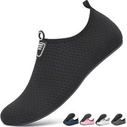 Sixspace Damen Herren Badeschuhe Wasserschuhe Schwimmschuhe Männer Frauen Strandschuhe Aquaschuhe Barfußschuhe für Strand,Pool,Meer,Wassersport,Tauchen,Surfen,Aqua Cycling(Schwarz,34 EU) von Sixspace