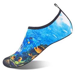 Sixspace Herren Damen Badeschuhe Wasserschuhe Aquaschuhe Strandschuhe Schnell Trocknend Slip on Breathable Schwimmschuhe Surfschuhe für Beach Pool Surfen Yoga Blau323 (Lieferantengröße 44 EU) von Sixspace