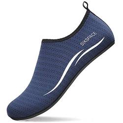 Sixspace Herren Damen Badeschuhe Wasserschuhe Aquaschuhe Strandschuhe Schnell Trocknend Slip on Breathable Schwimmschuhe Surfschuhe für Beach Pool Surfen Yoga Dunkelblau(Lieferantengröße 38 EU) von Sixspace