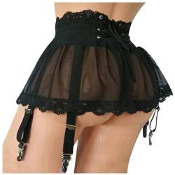 Sizoer Frauen Kleid Sexy Dessous Plus Größe Verband Strumpfband Strumpf Hosenträger Strumpfband Spitze Mesh Weibliche Rock Unterwäsche Strumpfgürtel Dessous Kleid Damen von Sizoer