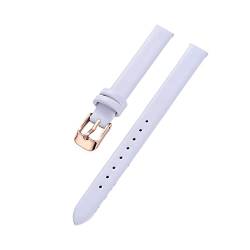 Armband Rindsleder Echtes Leder 8-22mm Glatt Damen Herren Uhrenarmband mit Werkzeug, weiße Rose, 22mm. von Sjzwt