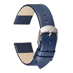 Damenarmband 14-22mm Armband Weiches ultradünnes Kalbsleder Uhrenarmbänder, Blau, 16mm von Sjzwt