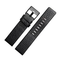 Echtes Kalb ausblenden Leder Uhrenarmbänder Uhrenarmband-Armbanduhr-Bands 22mm-30mm, Schwarz-schwarz Buckle, 30mm von Sjzwt