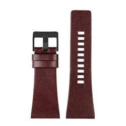Ersatz-Armband für Uhrenarmband, 22–32 mm, echtes Leder, Edelstahl-Schnalle, braun / schwarz, 24 mm, von Sjzwt