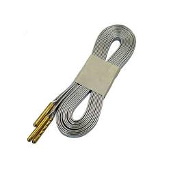 Schnürsenkel 1 Paar glänzende Wohnung Shoelaces 180cm mit Metallspitze Schnürsenkel Gold Silber Leder Schnürsenkel, Bright Silver Gold, 100cm von Sjzwt