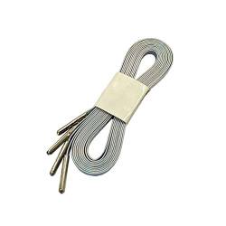 Schnürsenkel 1 Paar glänzende Wohnung Shoelaces 180cm mit Metallspitze Schnürsenkel Gold Silber Leder Schnürsenkel, Grau Silber Silber, 160 cm von Sjzwt