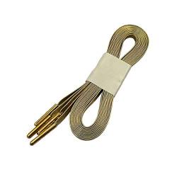 Schnürsenkel 1 Paar glänzende Wohnung Shoelaces 180cm mit Metallspitze Schnürsenkel Gold Silber Leder Schnürsenkel, Licht, Gold, Gold, 70cm von Sjzwt