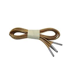 Schnürsenkel 1 Paar glänzende Wohnung Shoelaces 180cm mit Metallspitze Schnürsenkel Gold Silber Leder Schnürsenkel, Plaid Brown Silber, 80 cm von Sjzwt