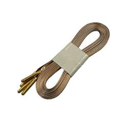 Schnürsenkel 1 Paar glänzende Wohnung Shoelaces 180cm mit Metallspitze Schnürsenkel Gold Silber Leder Schnürsenkel, Rose Gold, 120cm von Sjzwt