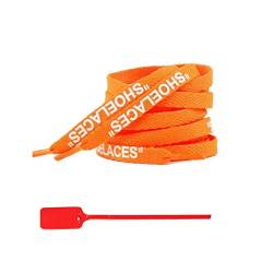 Schnürsenkel 47"/55" /63" Drucke Shoelaces mit Zip Tie Schnürsenkeln für Turnschuhe, Orange Weiss-Druck, 120cm von Sjzwt