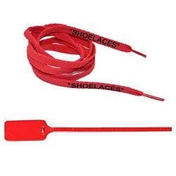 Schnürsenkel 47"/55" /63" Drucke Shoelaces mit Zip Tie Schnürsenkeln für Turnschuhe, Rot, Weiß, Print, 140 cm von Sjzwt