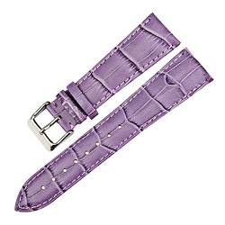 Sjzwt Frauen Uhrenarmbänder Uhrenzubehör 12-22mm Uhrenarmband echtes Leder-Uhrenarmband Grün, Lila, 18mm von Sjzwt