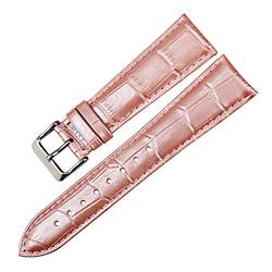 Sjzwt Frauen Uhrenarmbänder Uhrenzubehör 12-22mm Uhrenarmband echtes Leder-Uhrenarmband Grün, Rosa, 19mm von Sjzwt