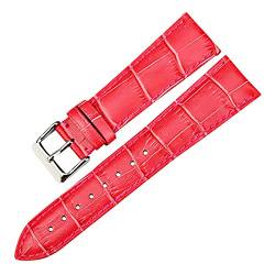 Sjzwt Frauen Uhrenarmbänder Uhrenzubehör 12-22mm Uhrenarmband echtes Leder-Uhrenarmband Grün, Rose rot, 18mm von Sjzwt