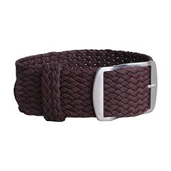 Uhrenarmband 14-22mm Solid Color Woven Nylon Uhrenarmbänder Armband Stoff gewebt Uhrenarmband Schnalle Gürtel, W11 Brown, 18mm von Sjzwt