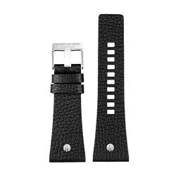 Uhrenarmband Herren Handgelenk Große Uhrenarmbänder 26-32mm, Echtes Kalbsleder Lederband, C schwarz schwarz, 32mm von Sjzwt