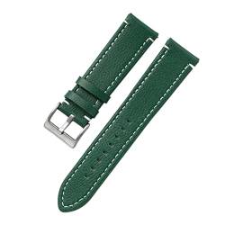 Uhrenarmband Schnellverschluss Doppelseitiges Leder 18-24mm Uhrenarmband, Herren Damen Uhrenzubehör, Grün, 20mm. von Sjzwt