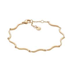 Skagen Damen-Gliederarmband Essential Waves Edelstahl goldfarben, SKJ1786710 von Skagen