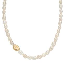 Skagen Damen-Halskette Agnethe Pearl Gold aus Edelstahl, SKJ1824710 von Skagen