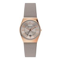 Skagen Damenuhr Grenen Lille, DreizeigerDatumswerk, 26mm Rose Gold Recycled Edelstahl (Mindestens 50%) Gehäuse mit einem Eco Lederarmband, SKW3052 von Skagen