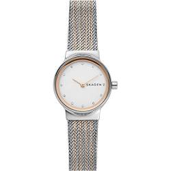 Skagen Freja Uhr für Damen, Quarzwerk mit Edelstahl- oder Lederarmband, Roségoldton und Silberton, 26MM von Skagen