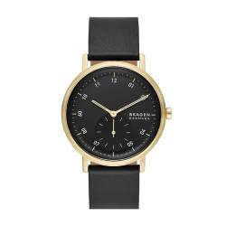 Skagen Herrenuhr Kuppel Quartz/3 Zeigerwerk 44 mm Gehäusegröße mit Lederarmband SKW6896 von Skagen