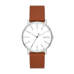 Skagen Herrenuhr Signatur Quartz/3 Zeigerwerk 40 mm Gehäusegröße mit Lederarmband SKW6903 von Skagen