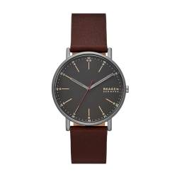 Skagen Herrenuhr Signatur Quartz/3 Zeigerwerk 40 mm Gehäusegröße mit einem Lederarmband SKW6860 von Skagen