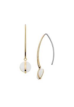 Skagen Ohrringe Für Frauen Meerglas, Länge: 44.2mm, Breite: 15.4mm, Höhe: 3.1mm Gold-Edelstahl-Ohrringe, SKJ1574710 von Skagen