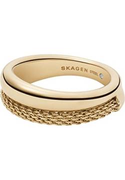 Skagen Ring Für Frauen Merete, W: 8.7mm Gold Edelstahl Ring, SKJ1601710 von Skagen