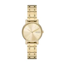 Skagen Signatur Uhr für Damen, Quarzwerk mit Edelstahl- oder Lederarmband, Gold-Ton, 30MM von Skagen