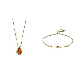 Skagen Women's Anhänger Halskette Seeglas und Station Armband Honey Glass von Skagen