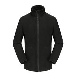 Jacke Damen Herbst Damen Winter Warme Jacke Mit Kapuze Solide Reißverschlusstasche Tunika Dicker Mantel Fleecejacke Jungen (Black, M) von Skang