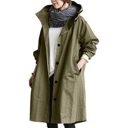 Jacke Damen Winter Lockerer bequemer Kapuzenmantel Outwear Damen eleganter Windbreaker Wilder Winter Damenmantel Schwarze Regenjacke Damen von Skang