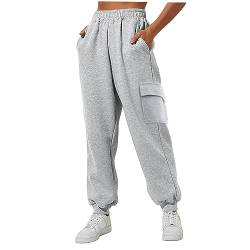 Jogginghose Damen Sporthosen Lang Freizeithose Trainingshose High Waist Sweatpants Loose Casual Stoff Lounge Hose für Frauen Lose Freizeithosen mit Taschen von Skang