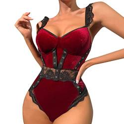 Lingerie Sexy for Women Womens Large Temperament Velvet Lace Thin Sexy Solid Sexy Sexy Anzug Body Mit Schlitz Unten von Skang