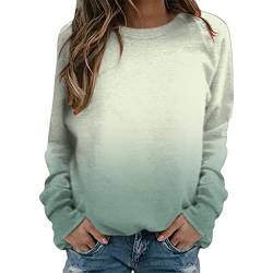 Skang Damen Pullover Elegant Pullover Langarm-Sweatshirt Sweatshirtjacke Damen Oversized (Green, XL) von Skang