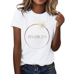 Sommer T-Shirt Damen Basic T Shirt Bedrucken Rundhalsausschnitt Oberteile Casual Kurzarm Bluse Tops Sommer Freizeit Kurzen Ärmeln Strand Shirts von Skang