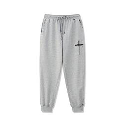 Casual Baumwolle Sweatpants Y2K Cross Joggers Frauen High Taille Kordelzug Hosen mit Taschen (Grey,S) von Skateboard Frog