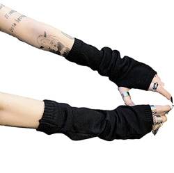 Skateboard Frog Damen-Handschuhe, Gothic-Armstulpen, cooles schwarzes Mondkreuz, bedruckt, Hip-Hop-Armstulpen, Schwarz, Einheitsgröße von Skateboard Frog