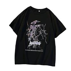 Frauen Sommer Gothic T-Shirt Anime Ästhetischen Druck Harajuku Mode Casual Tops, 631 Schwarz, Mittel von Skateboard Frog