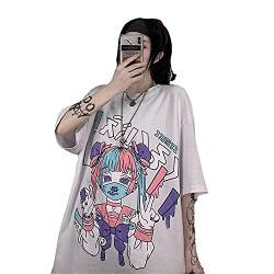 Frauen Sommer Gothic T-Shirt Anime Ästhetischer Druck Harajuku Mode Casual Tops - - Groß von Skateboard Frog