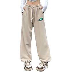 Skateboard Frog Jogginghose Baggy Joggers für Damen Laufhose mit sportlicher Passform (Khaki,M) von Skateboard Frog