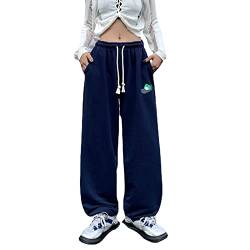 Skateboard Frog Jogginghose Baggy Joggers für Damen Laufhose mit sportlicher Passform (Navy blau,S) von Skateboard Frog