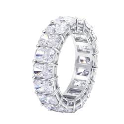 14 Karat Weißgold Ringe Frauen Weiß Moissanit Strahlend, Wedding Ring 0,3 ct Strahlender Moissanit Ring Damen Größe 62 (19.7) von Skcess