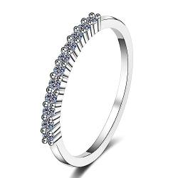 925er Sterling Silber Ringe Damen, Runden Ringe Frauen Weiß Zirkonia Ring Trauring Ehering Verlobung Hochzeit Geschenk Größe 56 (17.8) von Skcess
